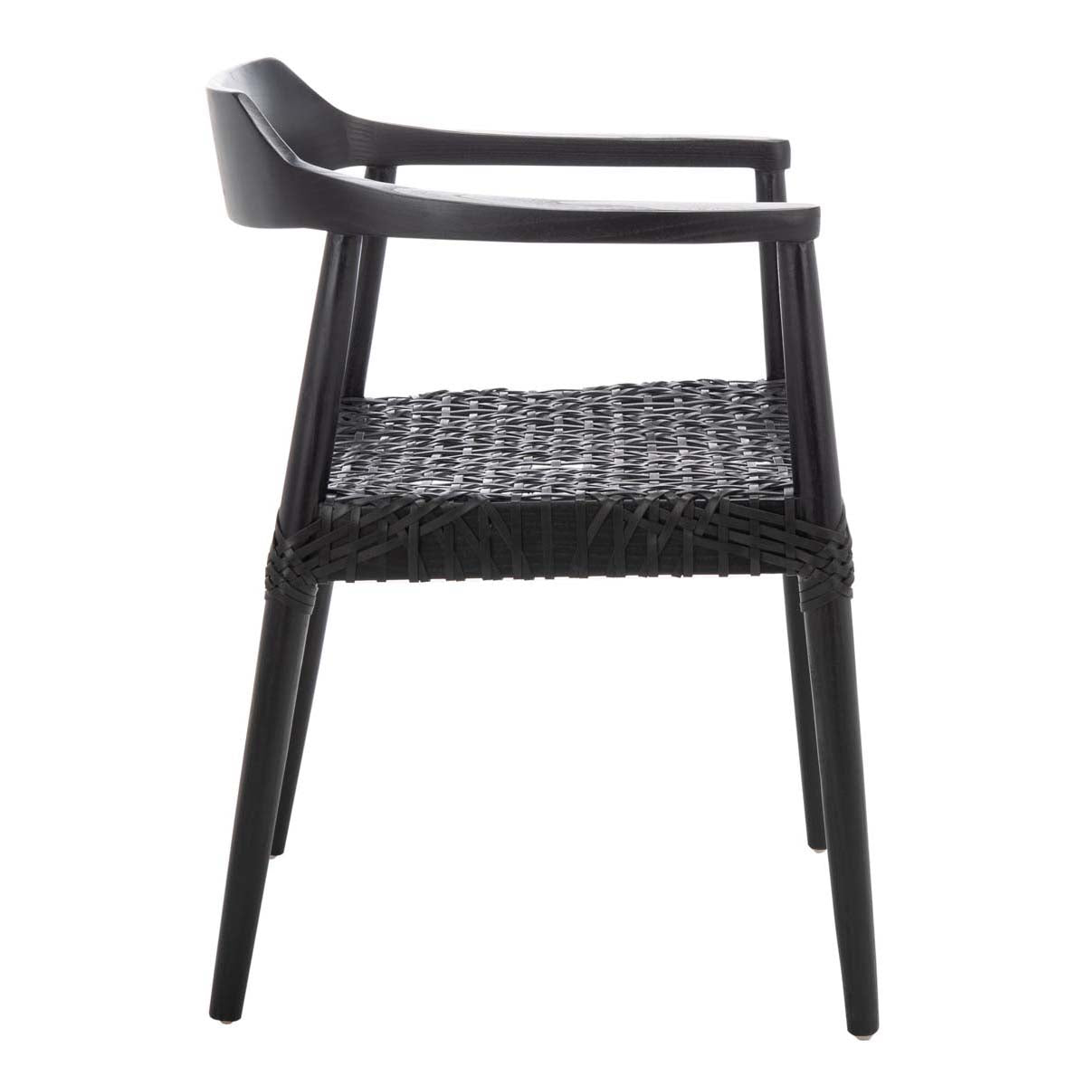 Safavieh Munro Leather Woven Accent Chair, ACH1005 - Black