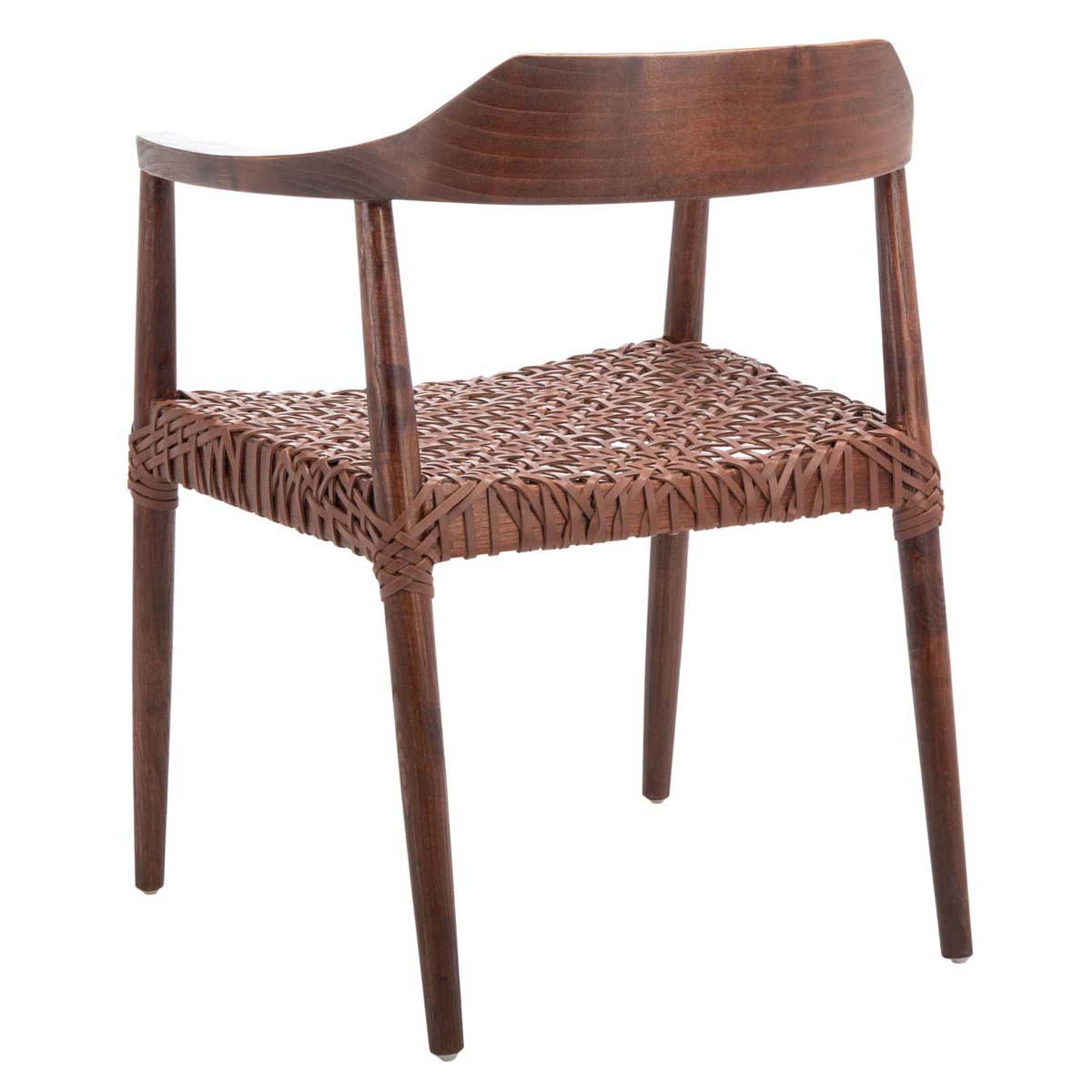 Safavieh Munro Leather Woven Accent Chair, ACH1005 - Walnut / Cognac