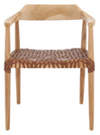 Safavieh Munro Leather Woven Accent Chair, ACH1005 - Natural / Light Honey