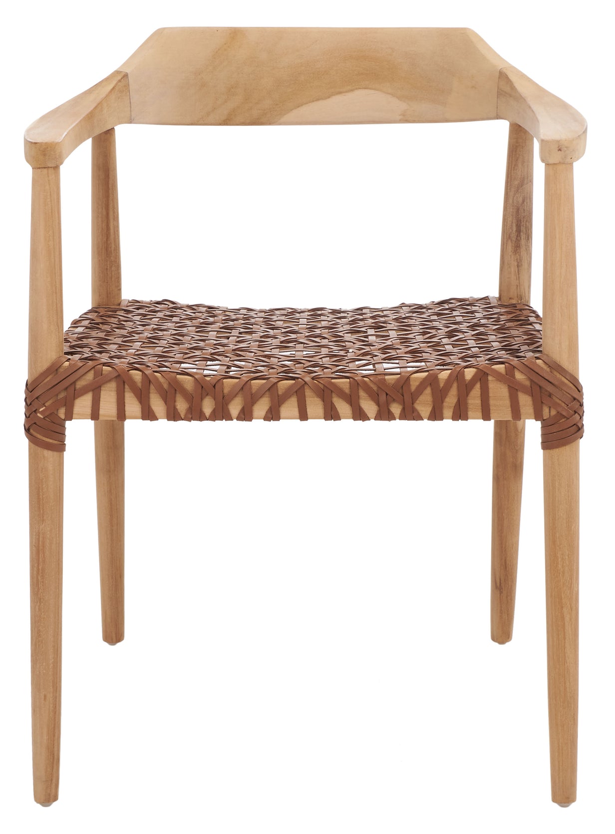 Safavieh Munro Leather Woven Accent Chair, ACH1005 - Natural / Light Honey