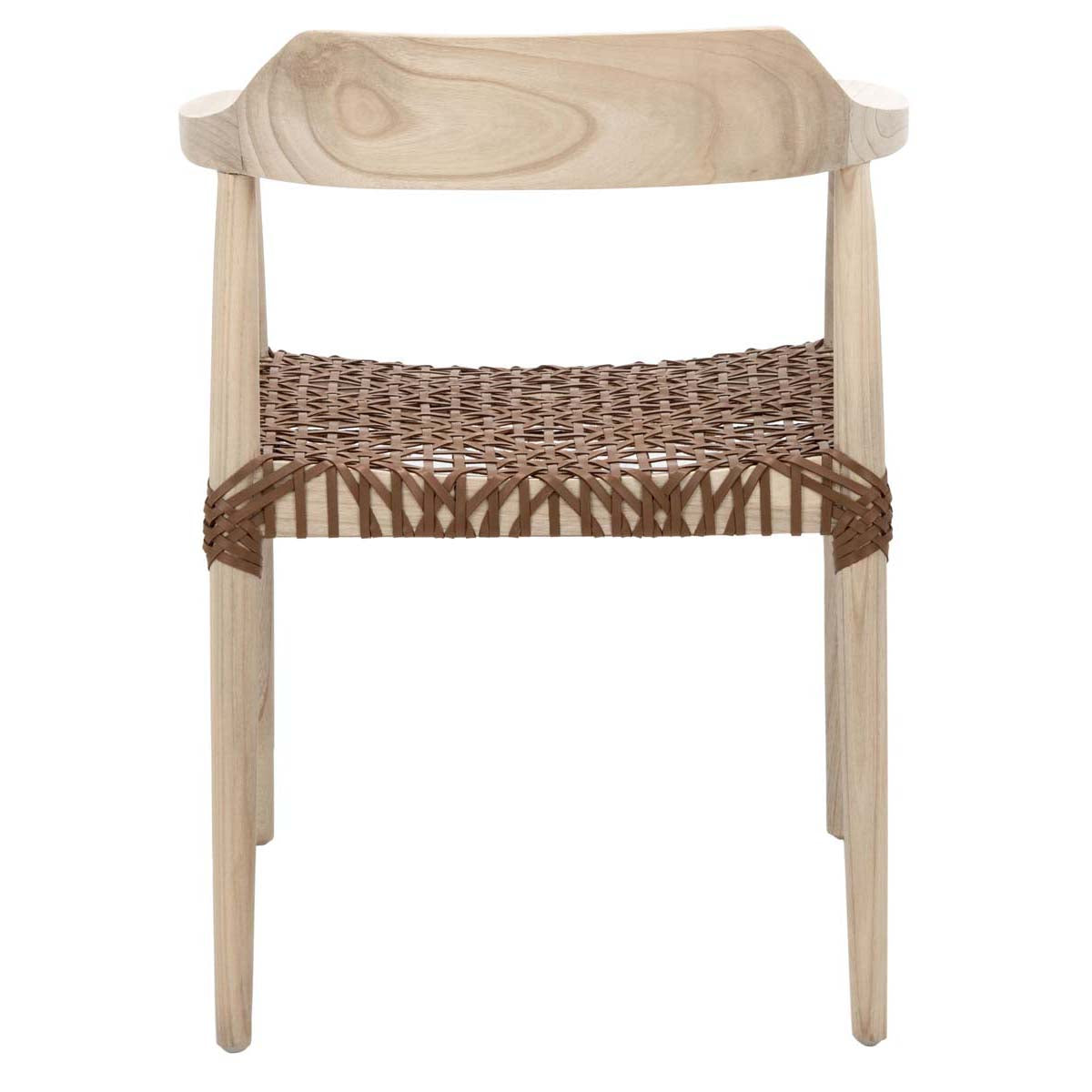 Safavieh Munro Leather Woven Accent Chair, ACH1005 - Natural / Light Honey