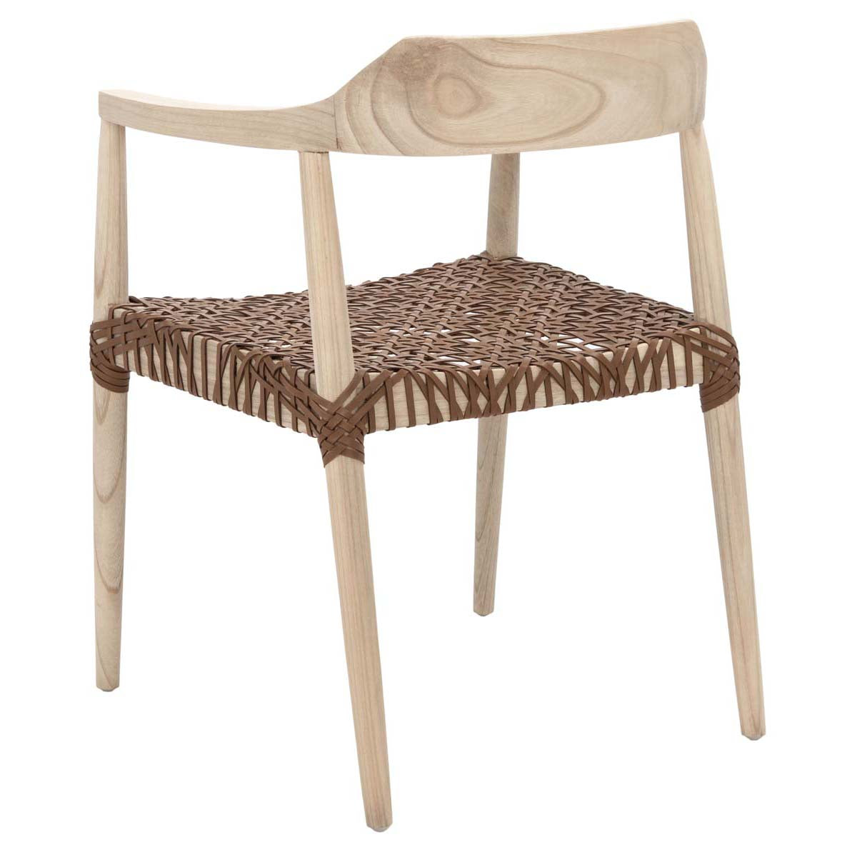 Safavieh Munro Leather Woven Accent Chair, ACH1005 - Natural / Light Honey