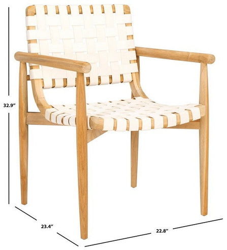 Safavieh Dionne Accent Chair, ACH1201 -White / Natural Teak