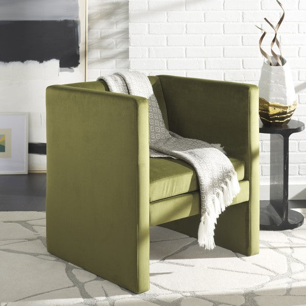 Safavieh Gisle Accent Chair, ACH4012 - Olive Green Velvet