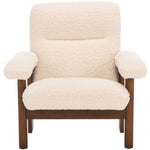 Safavieh Attwell Accent Chair, ACH5207 -  Cream Faux Shearling / Brown