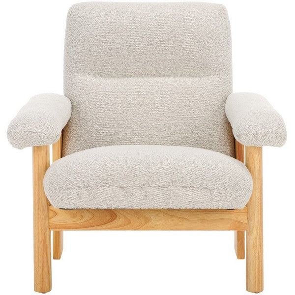 Safavieh Attwell Accent Chair, ACH5207 -  Cream Boucle / Natural