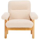 Safavieh Attwell Accent Chair, ACH5207 -  Cream Faux Shearling / Natural