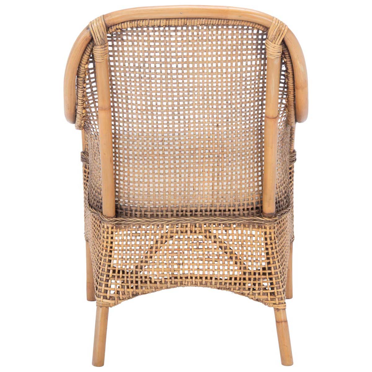 safavieh charlie rattan accent chair with cushion, ach6514 - Dark Natural/White