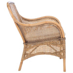 safavieh charlie rattan accent chair with cushion, ach6514 - Dark Natural/White