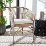 safavieh olivia rattan accent chair with cushion, ach6516 - Grey White Wash/ White