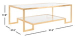 Safavieh Vivian Rectangle Gold Leaf Coffee Table, AMH8344 - Gold