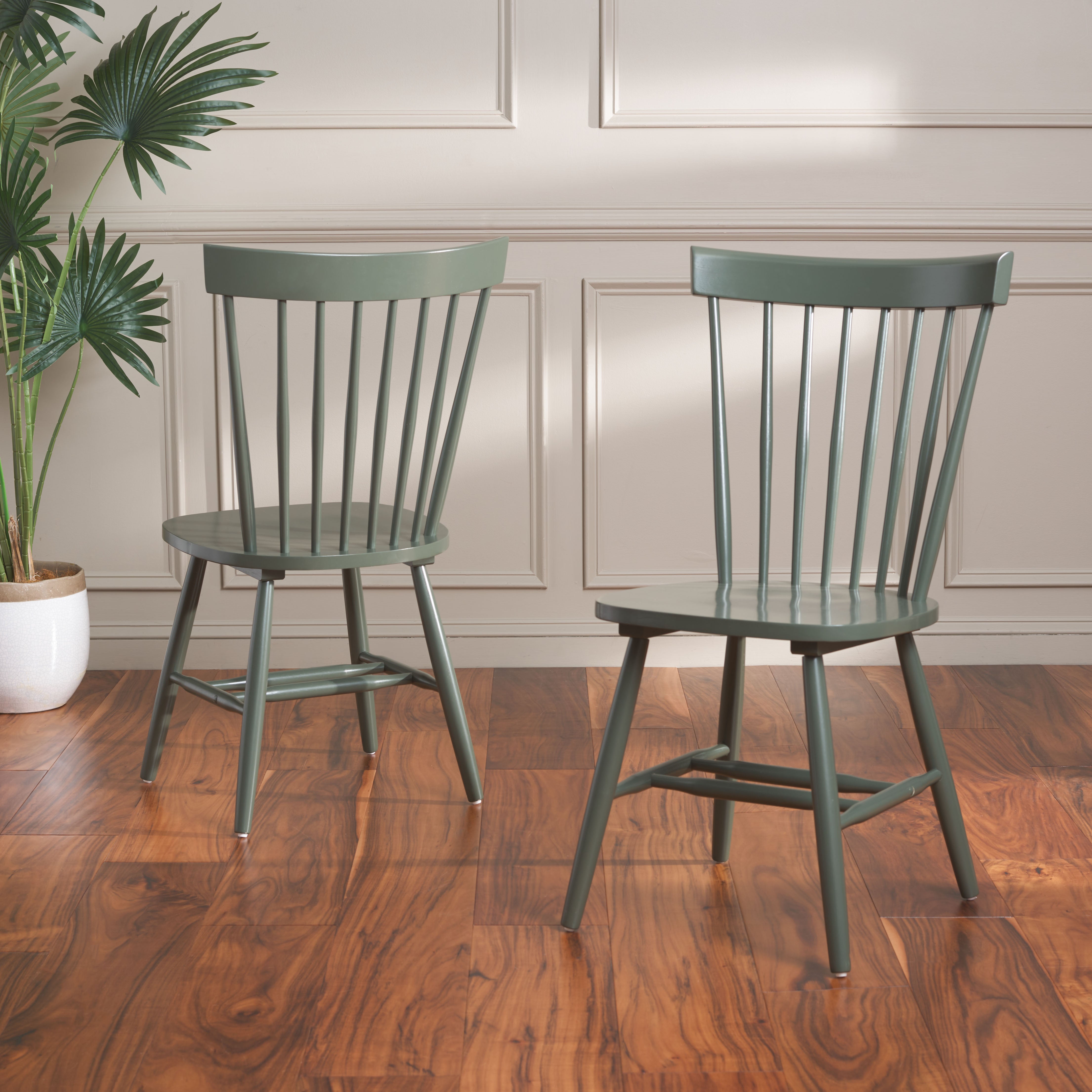 Safavieh Parker 17''H Spindle Dining Chair (Set Of 2), AMH8500 -Dusty Green