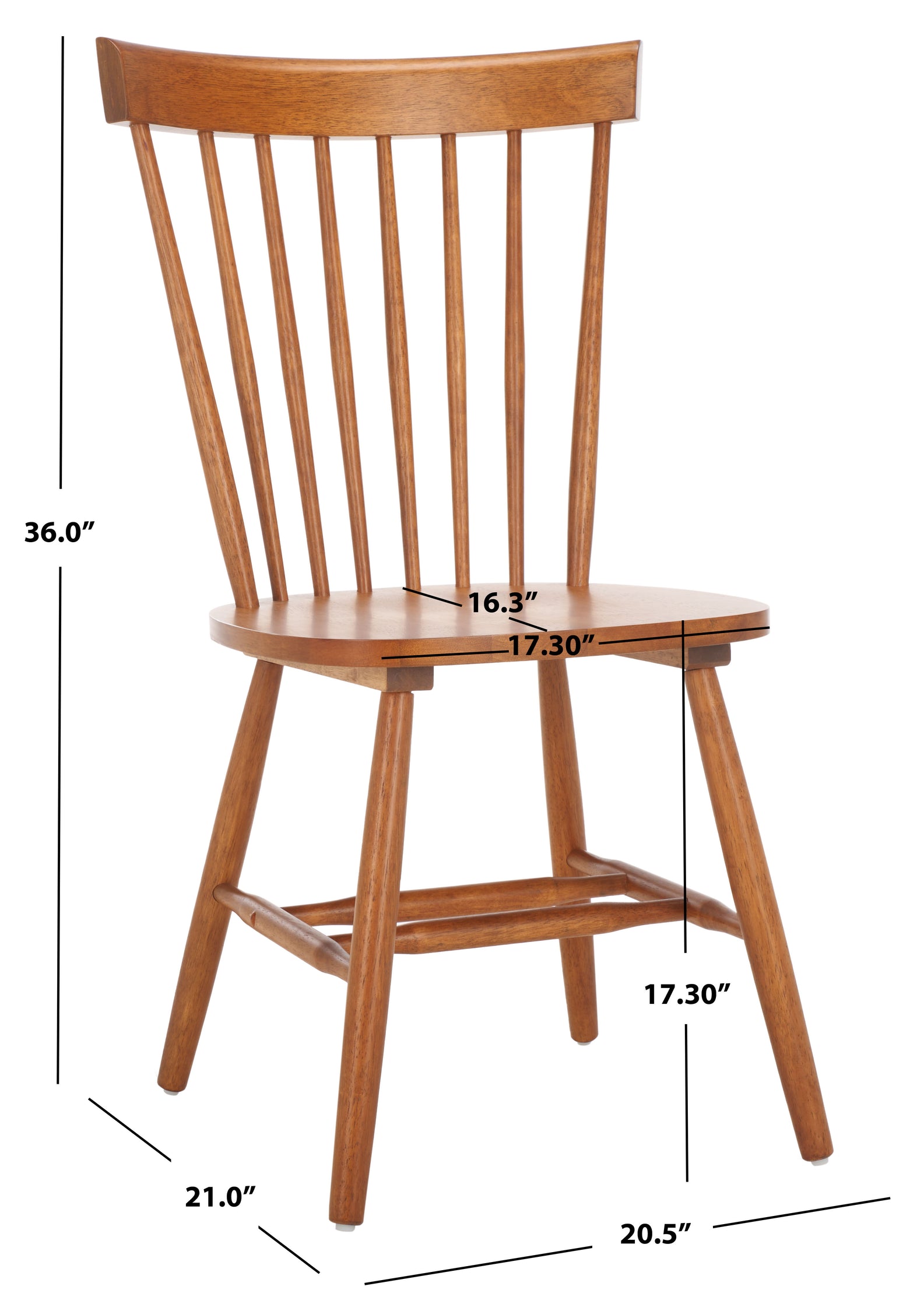 Safavieh Parker 17''H Spindle Dining Chair (Set Of 2), AMH8500 - Honey