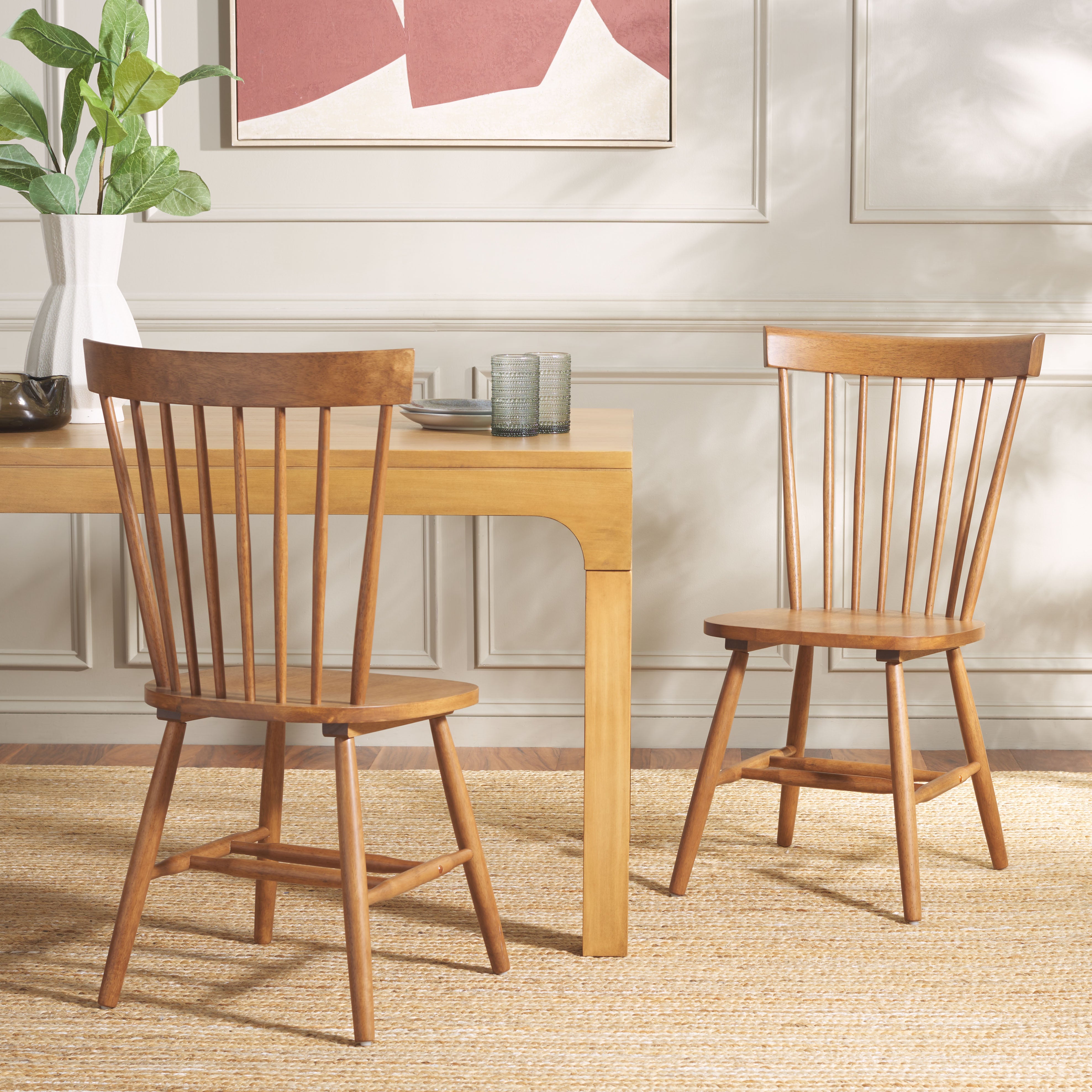 Safavieh Parker 17''H Spindle Dining Chair (Set Of 2), AMH8500 - Honey