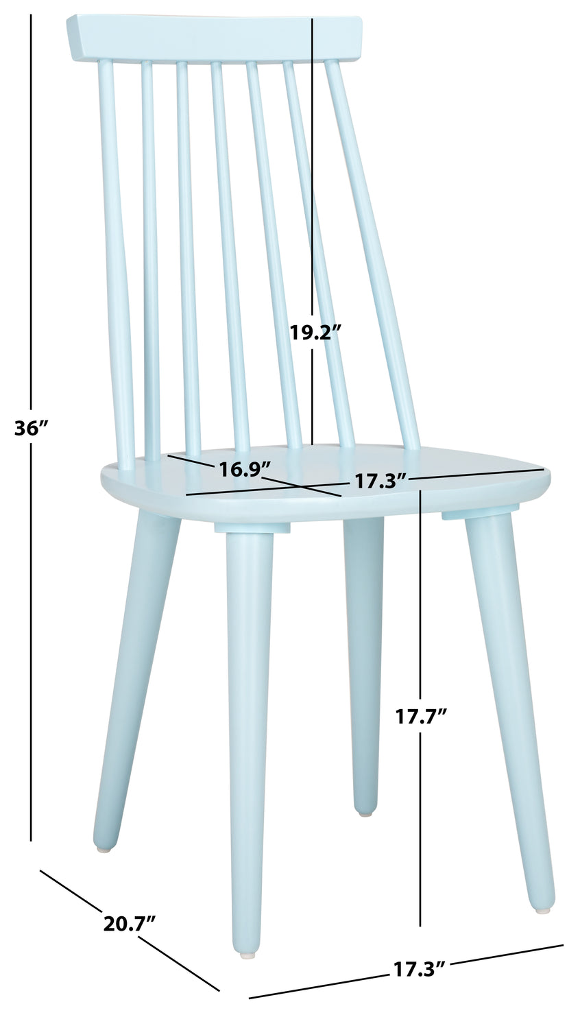 Safavieh Burris 17''H Spindle Side Chair (Set of 2), AMH8511 - Pale Blue