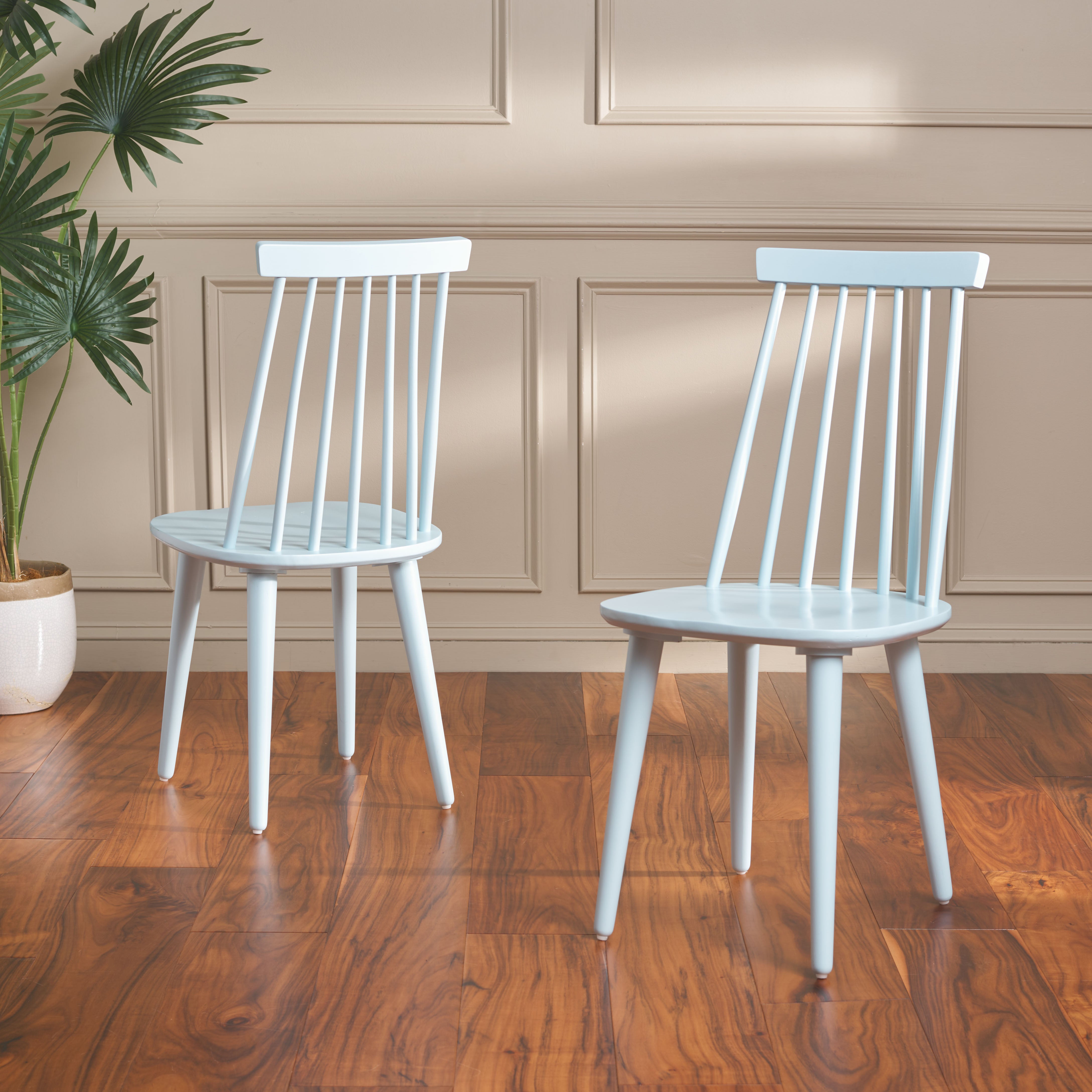 Safavieh Burris 17''H Spindle Side Chair (Set of 2), AMH8511 - Pale Blue