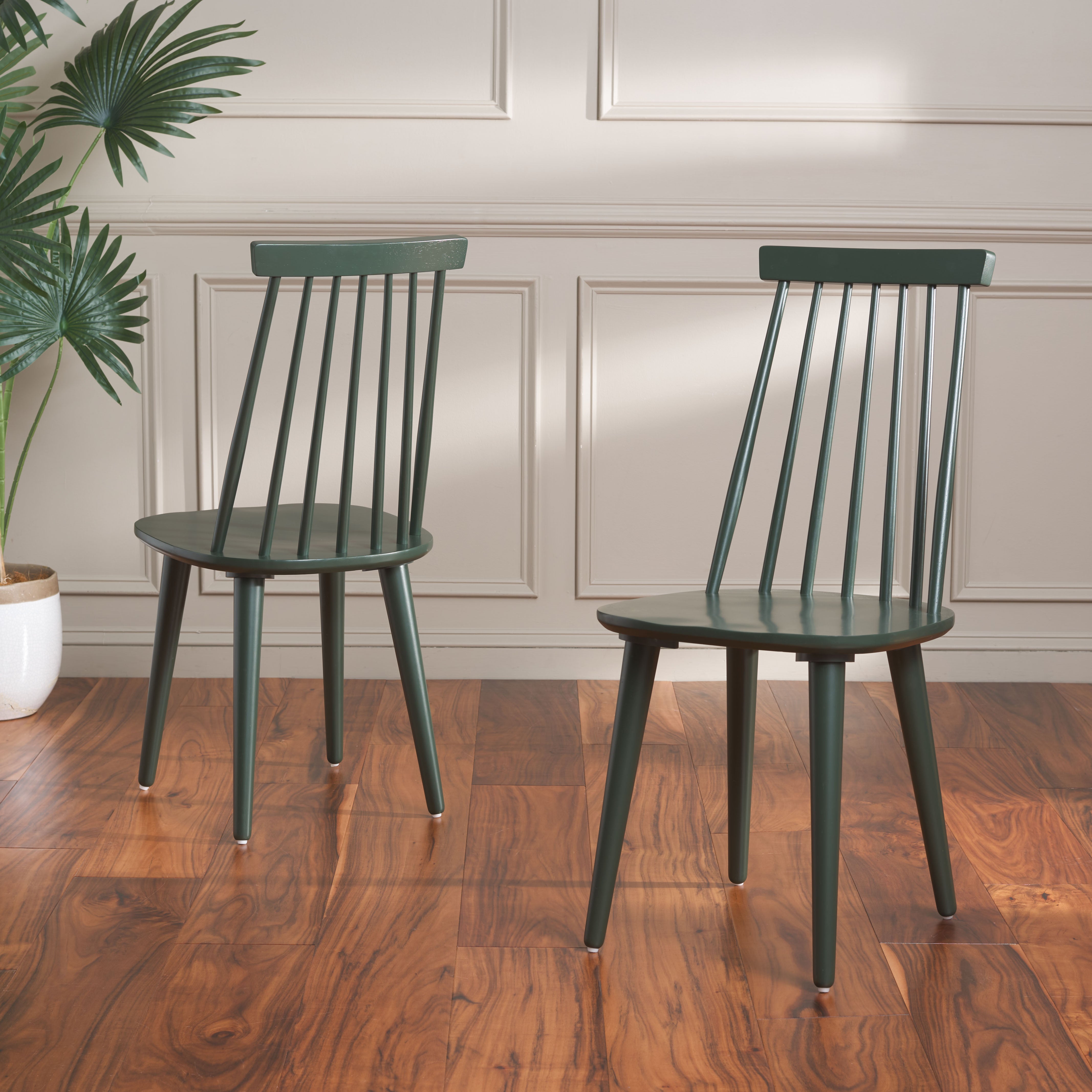 Safavieh Burris 17''H Spindle Side Chair (Set of 2), AMH8511 - Garden Green