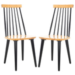 Safavieh Burris 17''H Spindle Side Chair (Set of 2), AMH8511 - Natural / Black