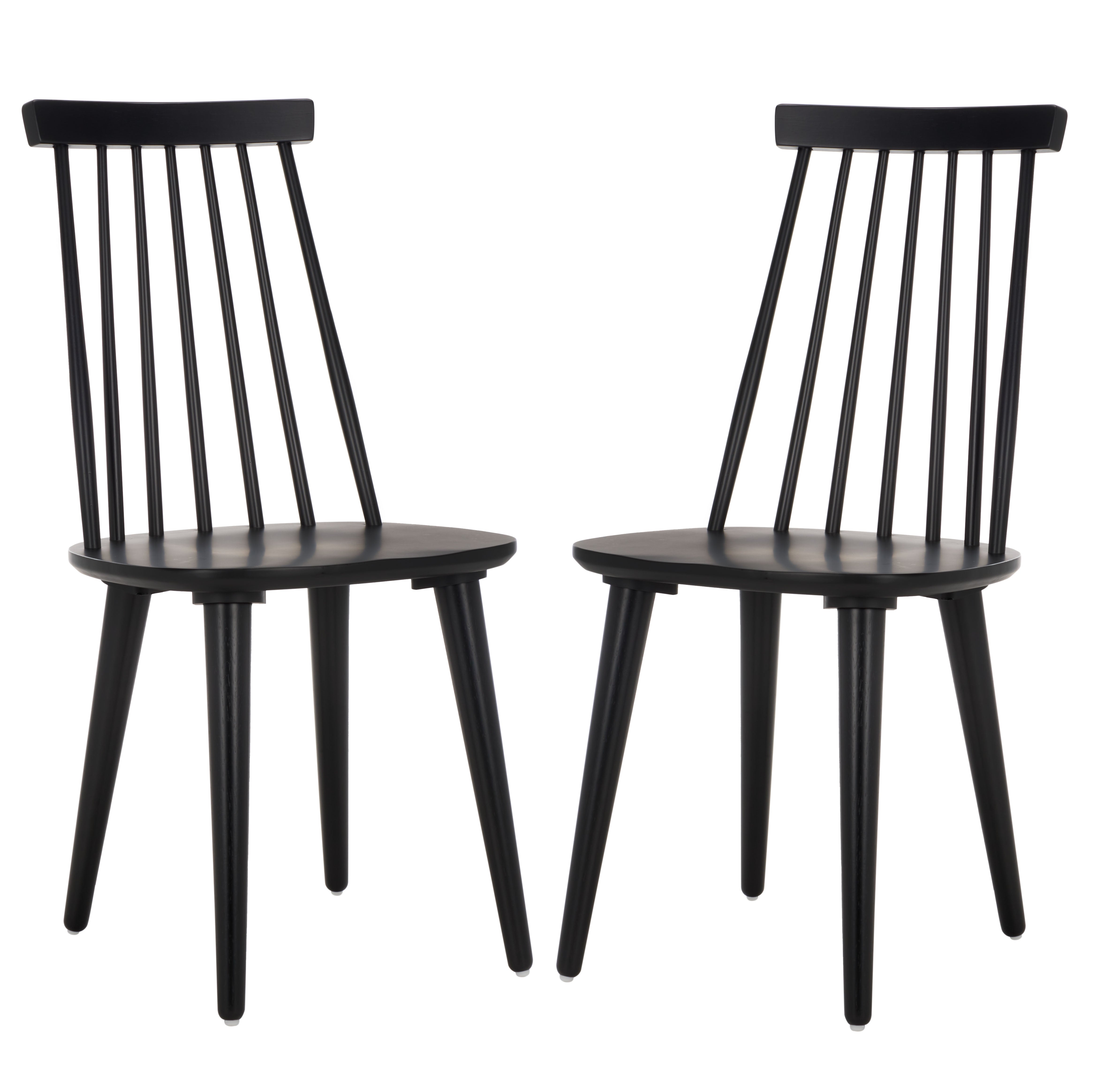 Safavieh Burris 17''H Spindle Side Chair (Set of 2), AMH8511 - Matte Black