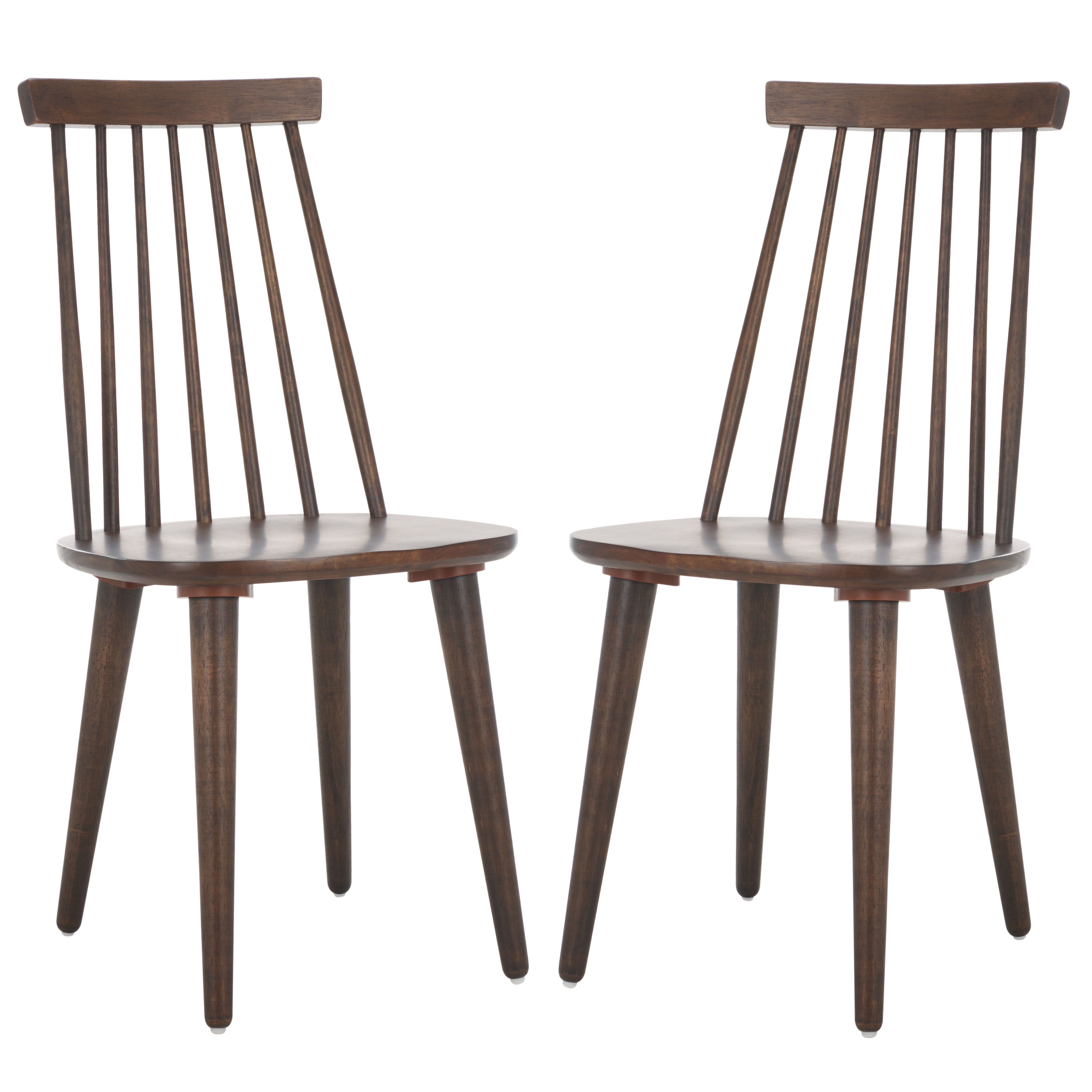 Safavieh Burris 17''H Spindle Side Chair (Set of 2), AMH8511 - Walnut