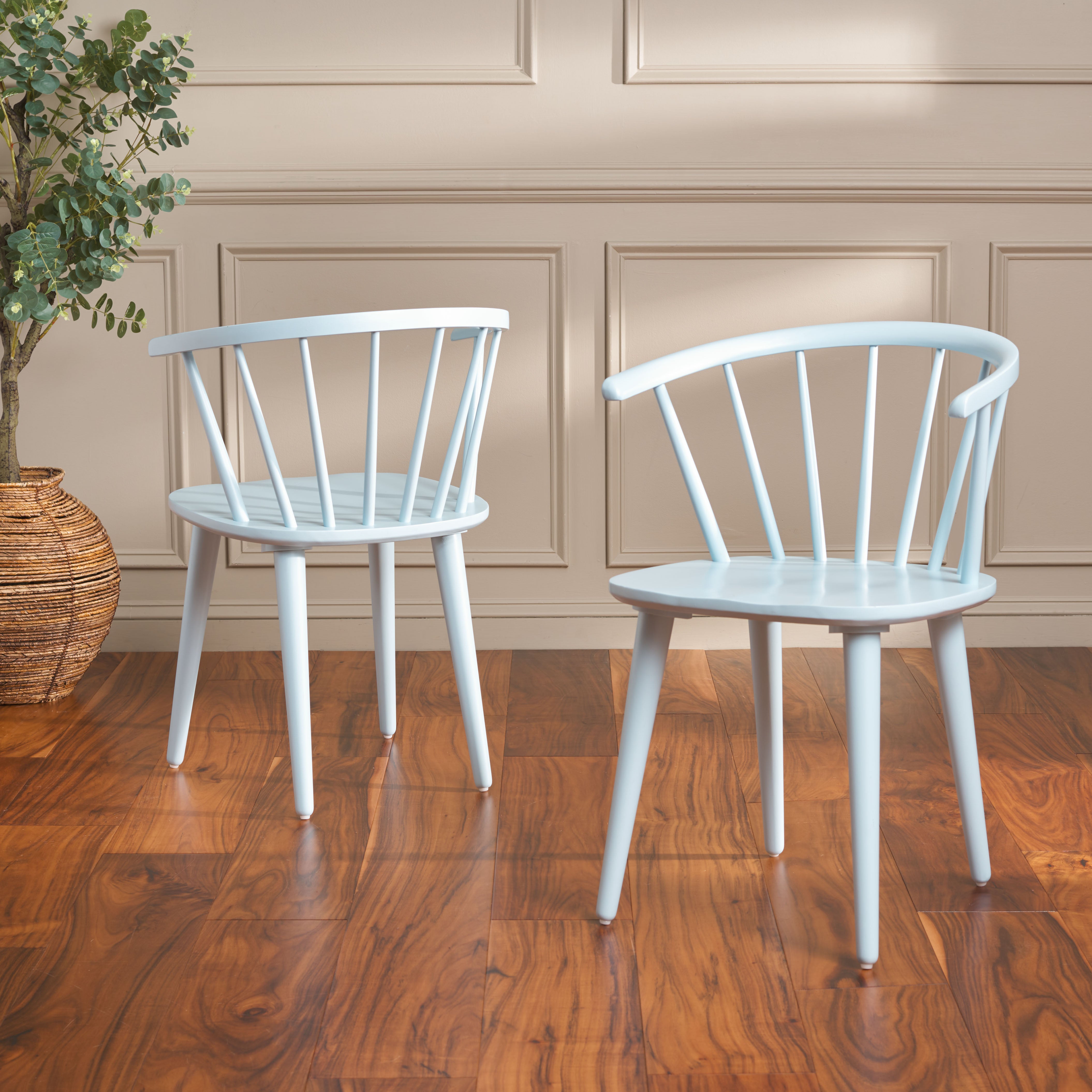 Safavieh Blanchard 18''H Curved Spindle Side Chair (Set of 2), AMH8512 - Pale Blue