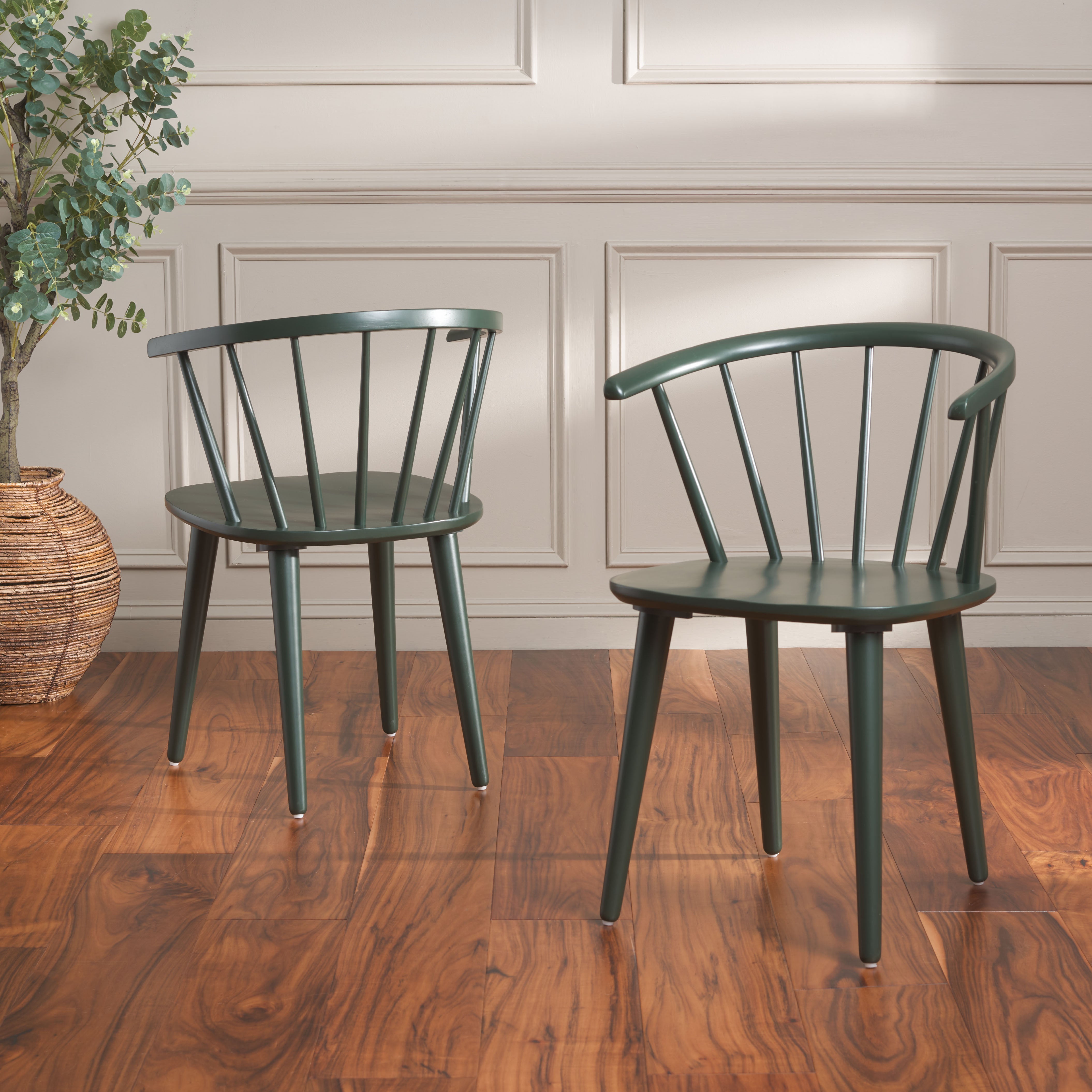 Safavieh Burris 17''H Spindle Side Chair (Set of 2), AMH8511 - Garden Green