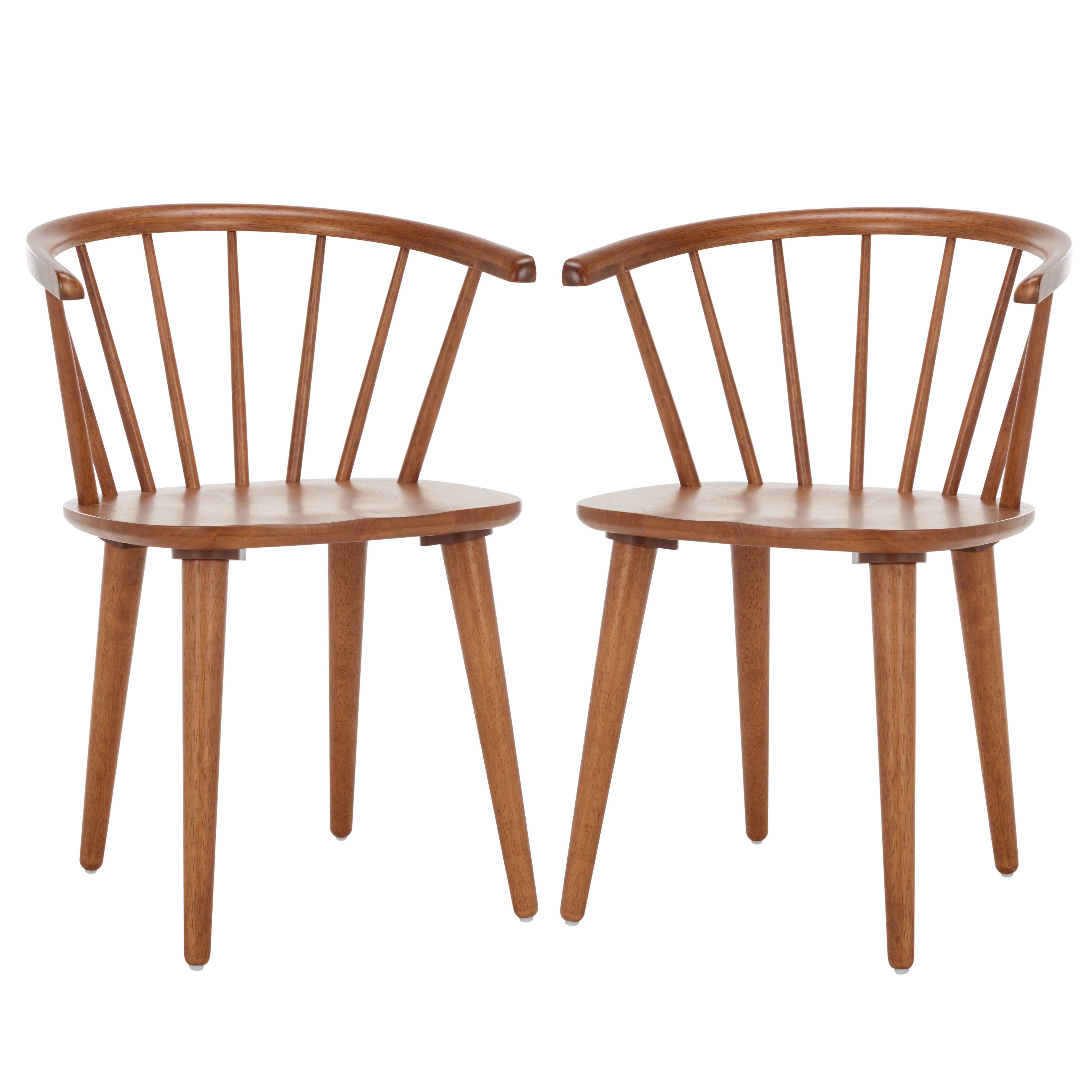 Safavieh Blanchard 18''H Curved Spindle Side Chair (Set of 2), AMH8512 - Honey