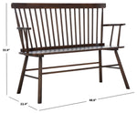 Safavieh Addison Spindleback Settee , AMH8513 - Walnut