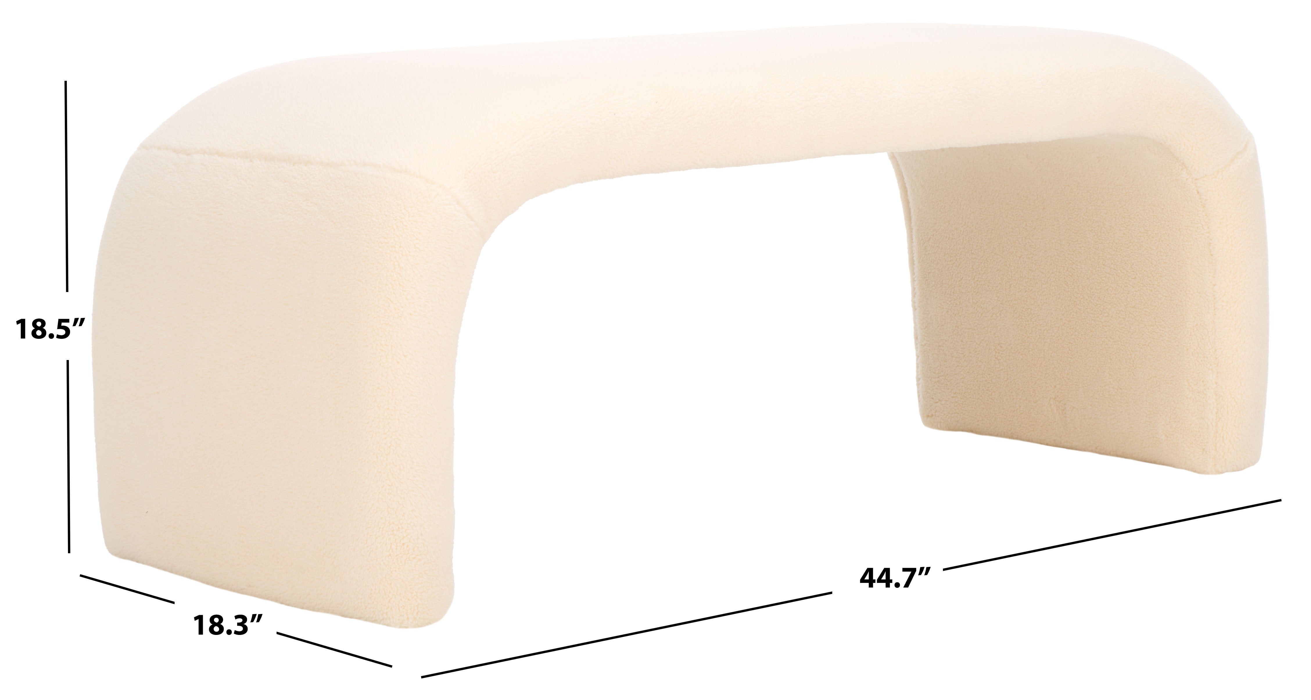 Safavieh Tenko Bench , BCH1300 - Cream Faux Shearling