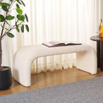 Safavieh Tenko Bench , BCH1300 - Cream Faux Shearling