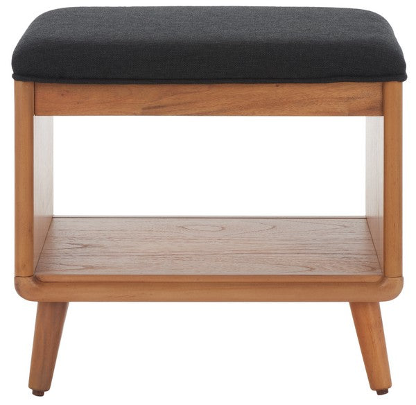 Safavieh Solo Open Shelf Bench W/ Cushion, BCH5001 - Black / Natural