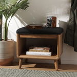 Safavieh Solo Open Shelf Bench W/ Cushion, BCH5001 - Black / Natural