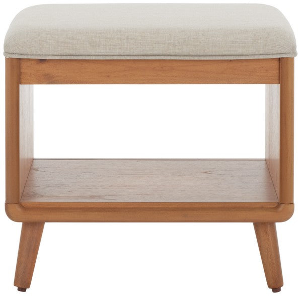 Safavieh Solo Open Shelf Bench W/ Cushion, BCH5001 - Cream / Natural