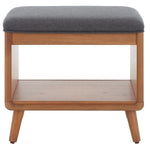 Safavieh Solo Open Shelf Bench W/ Cushion, BCH5001 - Dark Grey / Natural