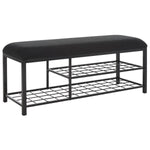 Safavieh Milligan Open Shelf Bench W/ Cushion, BCH5003 - Black / Black  