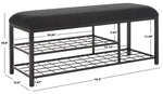 Safavieh Milligan Open Shelf Bench W/ Cushion, BCH5003 - Black / Black  