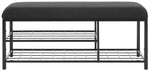 Safavieh Milligan Open Shelf Bench W/ Cushion, BCH5003 - Black / Black  