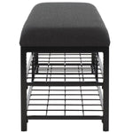 Safavieh Milligan Open Shelf Bench W/ Cushion, BCH5003 - Black / Black  