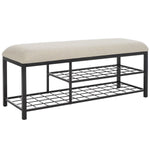 Safavieh Milligan Open Shelf Bench W/ Cushion, BCH5003 - Cream / Black  