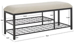 Safavieh Milligan Open Shelf Bench W/ Cushion, BCH5003 - Cream / Black  