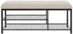 Safavieh Milligan Open Shelf Bench W/ Cushion, BCH5003 - Cream / Black  