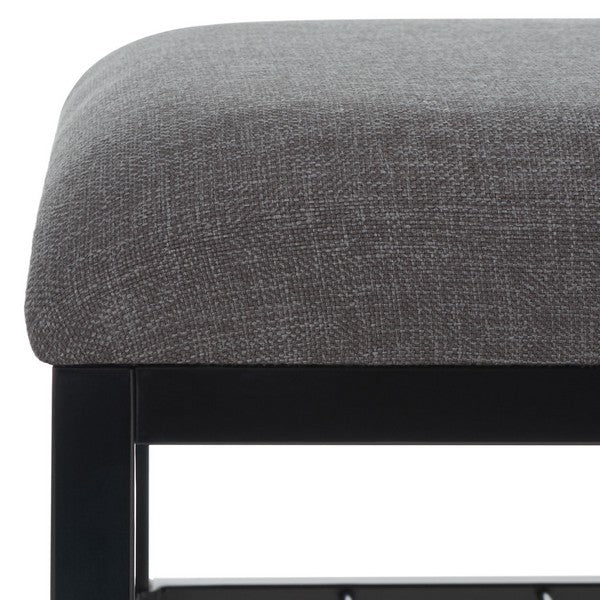 Safavieh Milligan Open Shelf Bench W/ Cushion, BCH5003 - Dark Grey / Black  