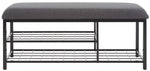 Safavieh Milligan Open Shelf Bench W/ Cushion, BCH5003 - Dark Grey / Black  