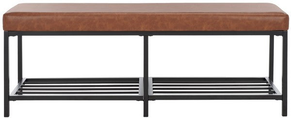 Safavieh Yomi 2 Rail Shelf Bench, BCH6404 - Brown / Black