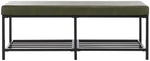 Safavieh Yomi 2 Rail Shelf Bench, BCH6404 - Dark Green / Black