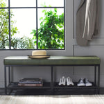 Safavieh Yomi 2 Rail Shelf Bench, BCH6404 - Dark Green / Black