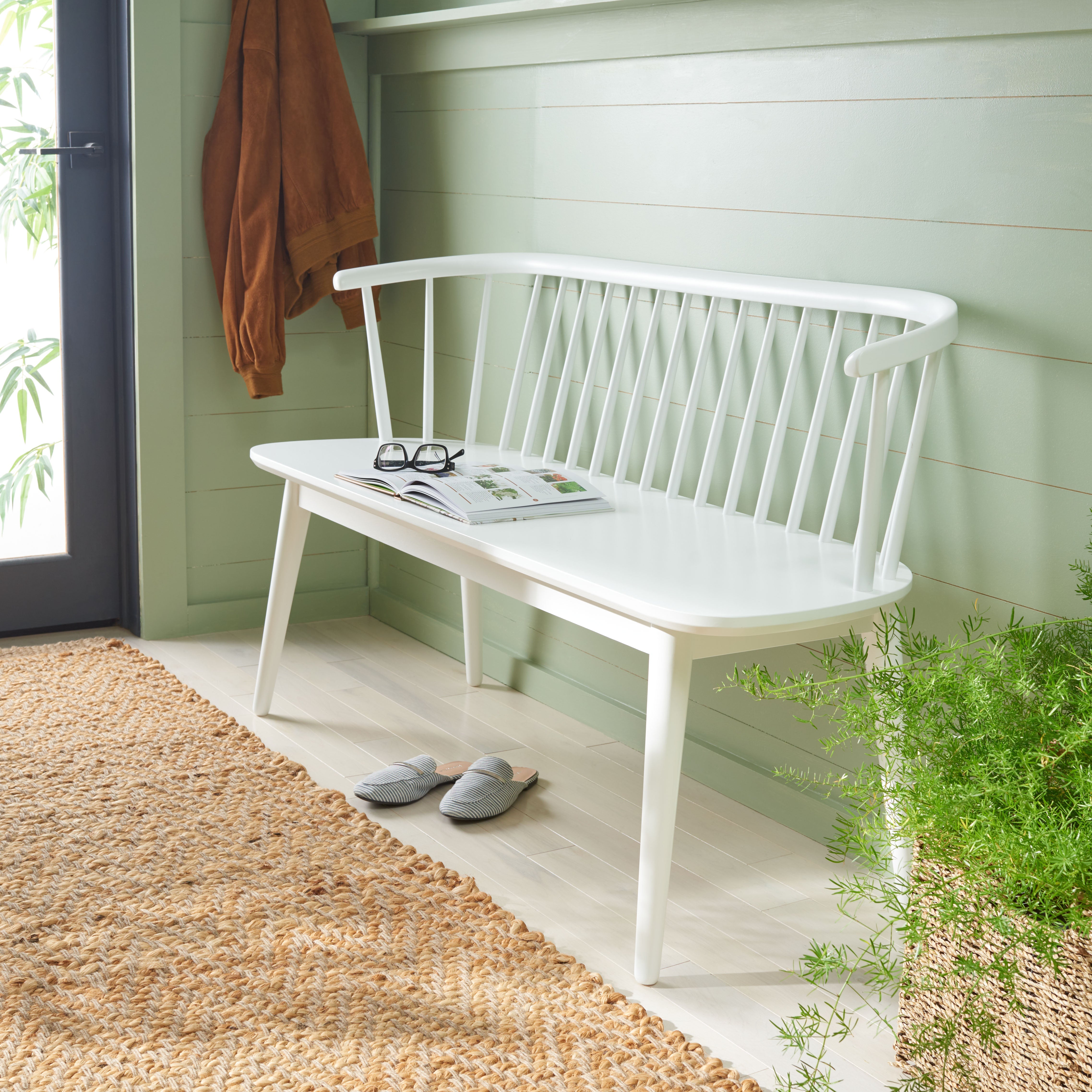 Safavieh Blanchard Spindle Bench, BCH8500 - White