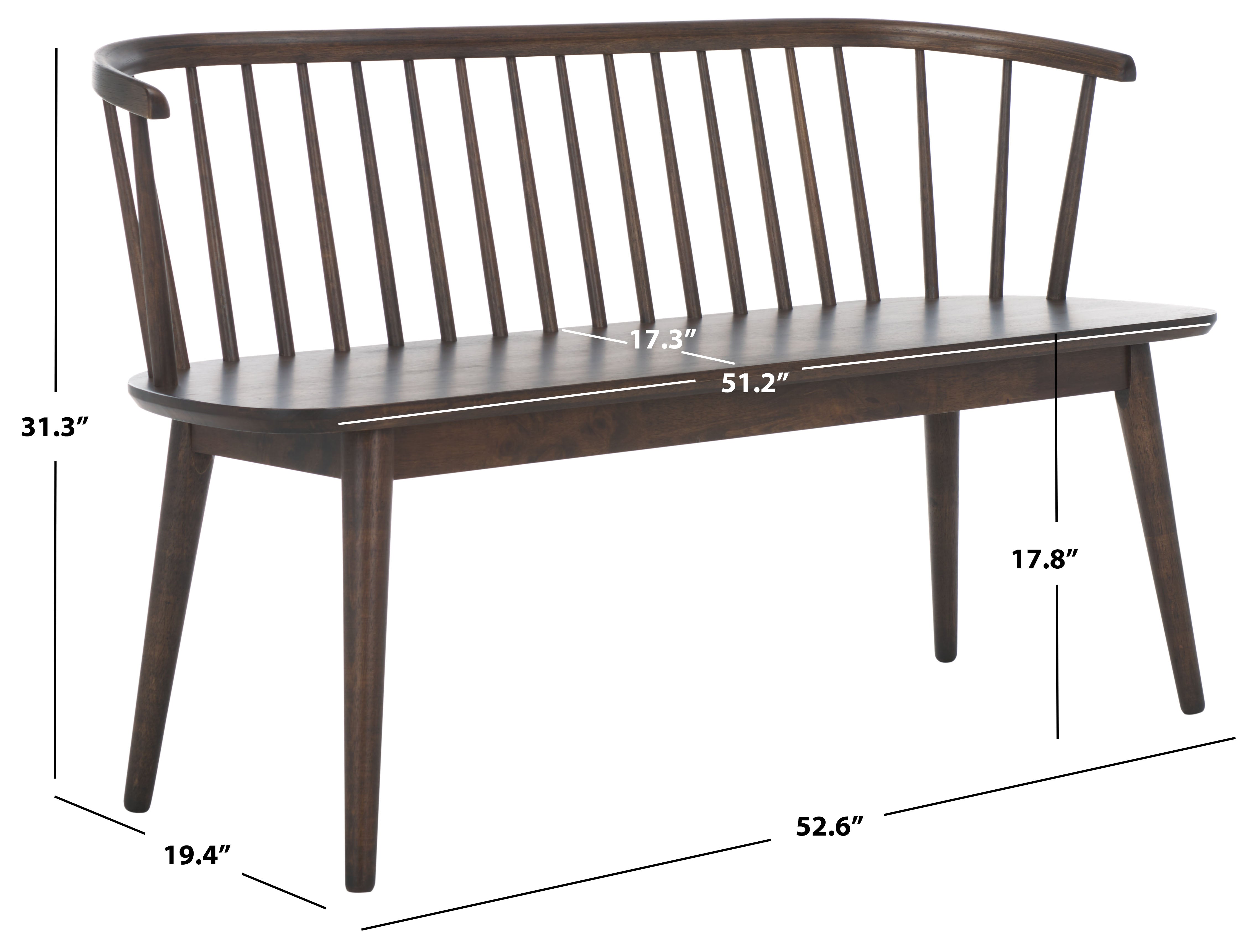 Safavieh Blanchard Spindle Bench, BCH8500 - Walnut