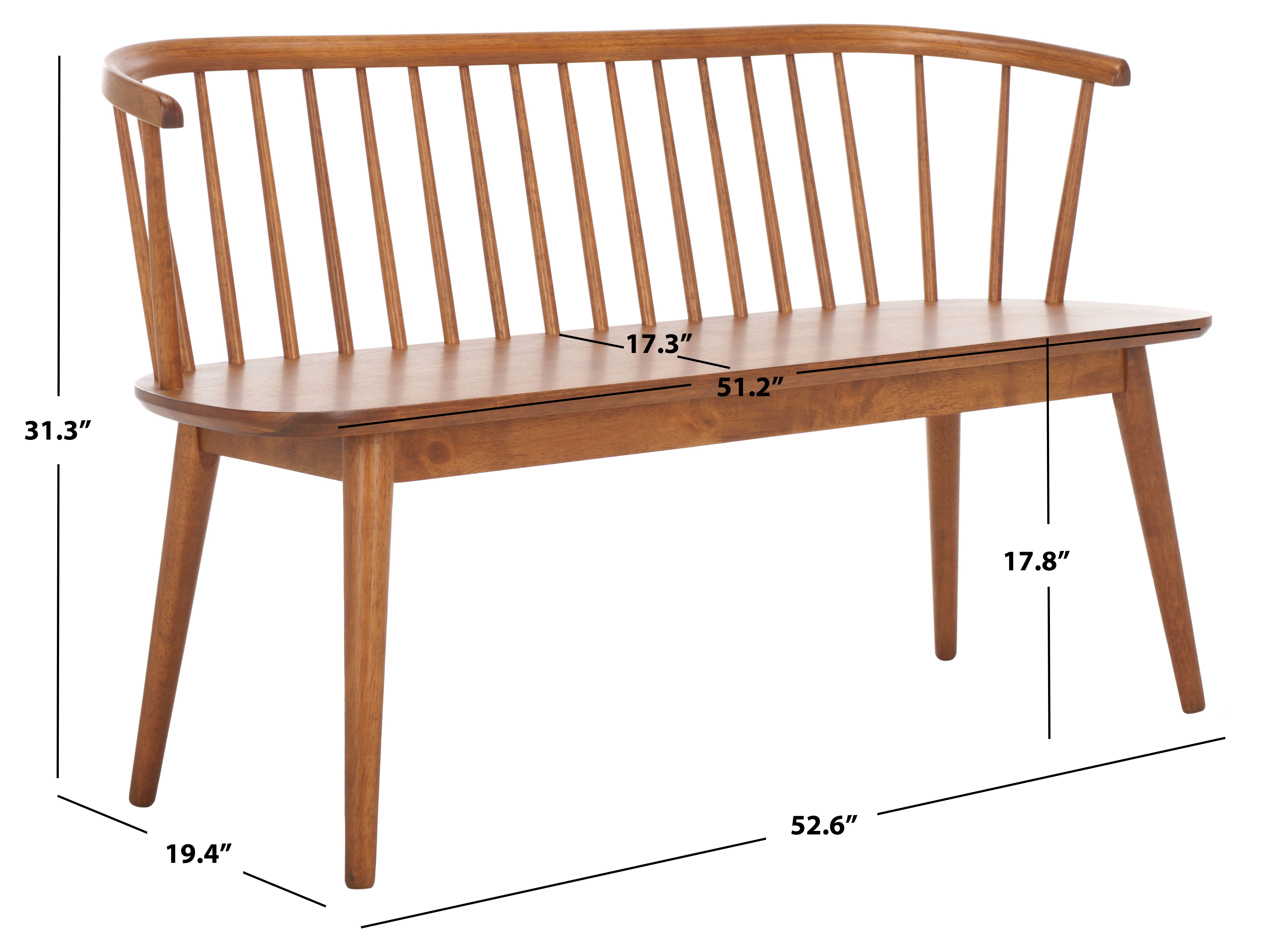 Safavieh Blanchard Spindle Bench, BCH8500 - Honey