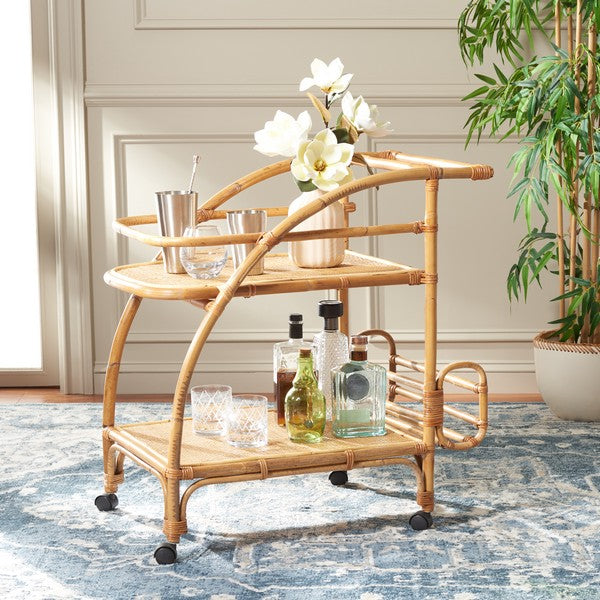 Safavieh Treise 2 Tier Bar Cart, BCT6501 - Natural